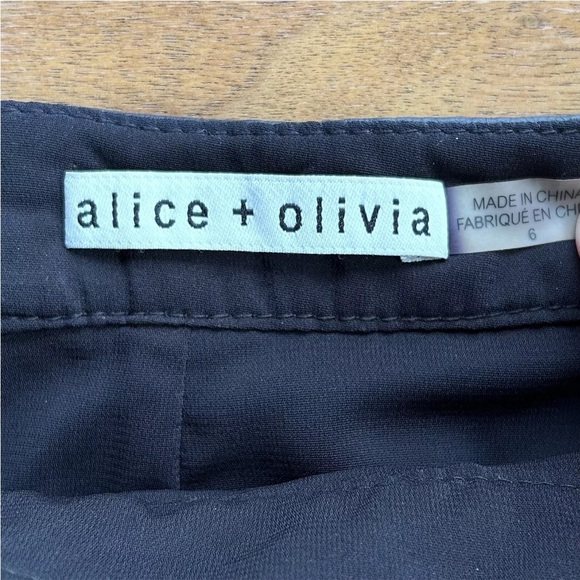 ALICE + OLIVIA Lambs Leather Pencil Snakeskin Midi Skirt Womens Size 6 Black - Picture 6 of 16